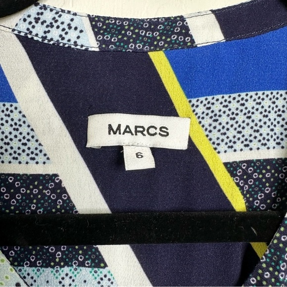 Marcs Geometric Quilt Patchwork Button Down Sleeveless Midi Dress Size 6 - Picture 10 of 12